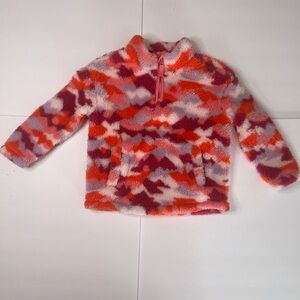 Cat And Jack Toddler Girl Fleece Quarter Zip Multicolor 3T Red Orange Purple